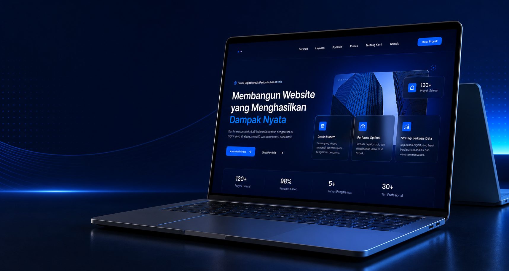 Mockup laptop portfolio Starter App